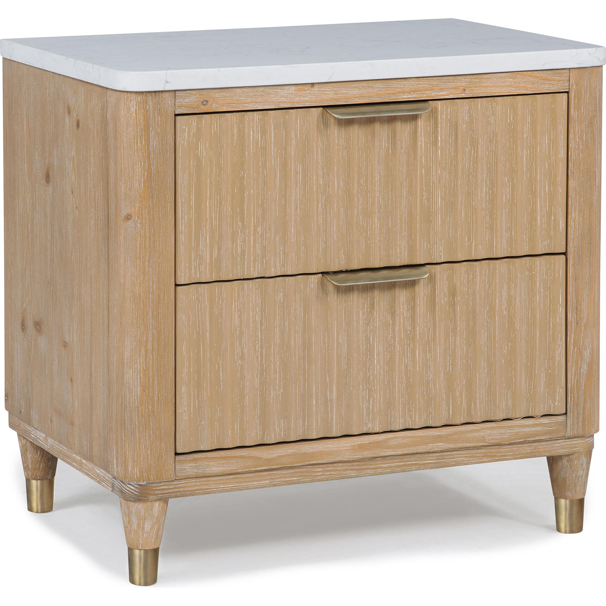 Crown Mark Kara B1450-2 Nightstand - Cerused Natural IMAGE 1